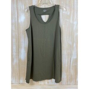 J.Jill PureJill Fit Tank Dress Size XL Petite Olive Green Sleeveless Knee *READ
